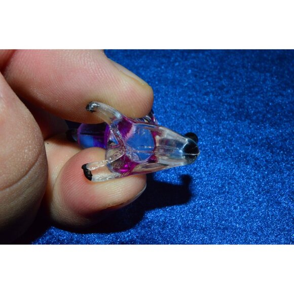 Vintage Plastic Dog Figure Miniature Lucite Clear Black  Acrylic Trinket Hong Ko - Picture 7 of 9